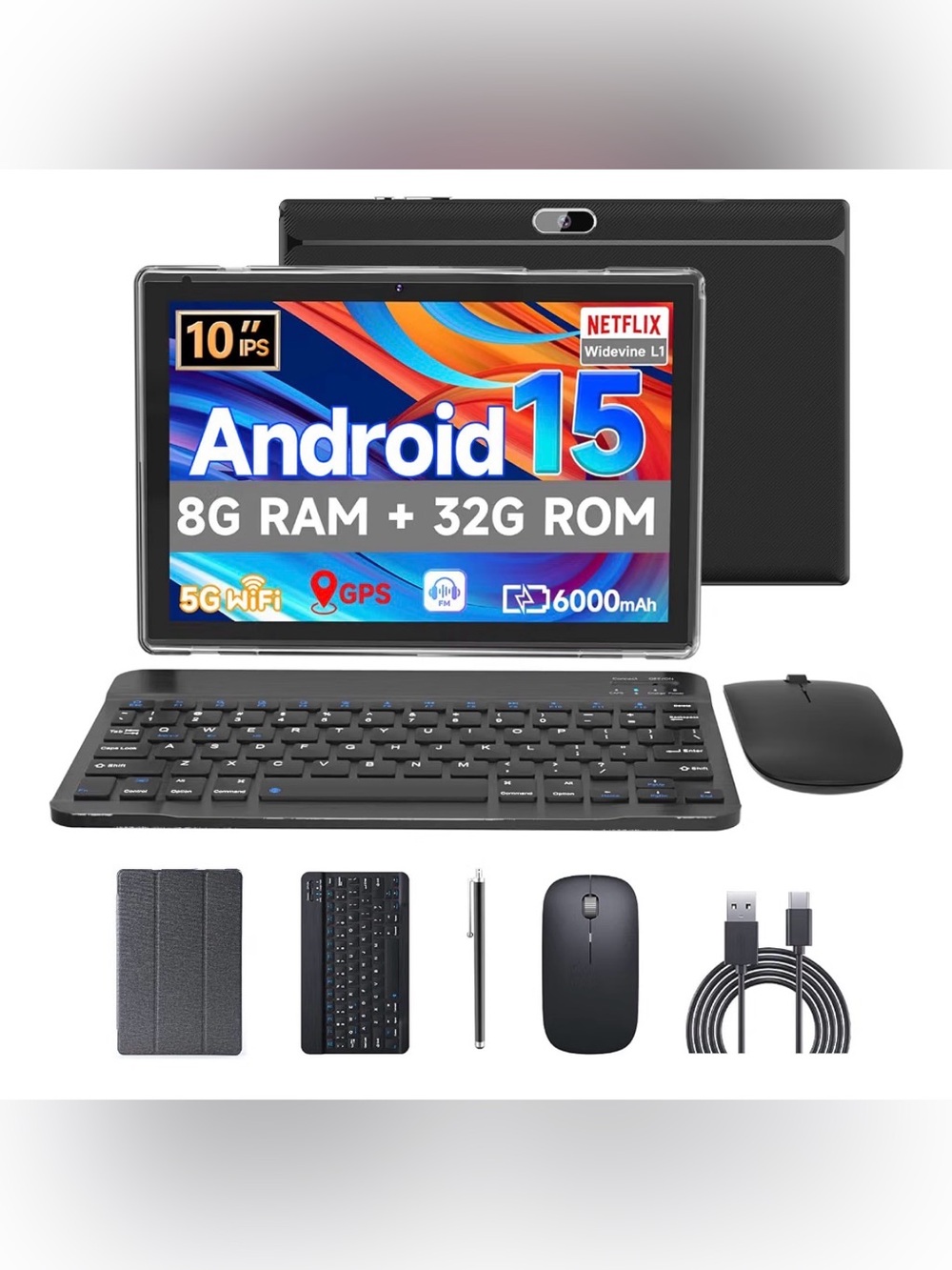 Android 15 10" Tablet with 8GB RAM and 32GB ROM - New The Box Little Damage